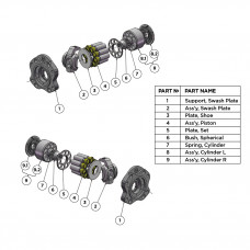 Kawasaki K3V112 — ремонтний комплект гідравлічного насоса 