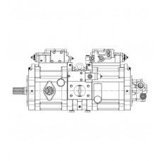Головний гідравлічний насос Kawasaki K3V112DT-1GMR-9C79-1+F для екскаватора JCB JS 240 | KBJ2579, 215/11278 